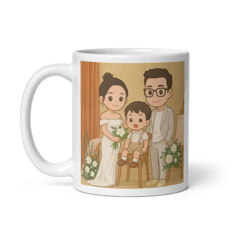 Cốc in ảnh vẽ chibi