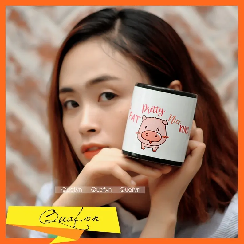 Cốc sứ đen in ảnh